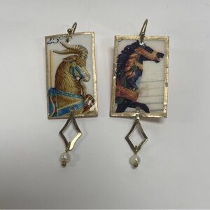 Gold and Multicolor Animal Earrings